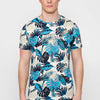 Men's Round Neck Floral Print Cotton Short Sleeve T-shirt | Casual Clothing