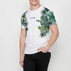 Short-sleeved T-shirt, tropical print and front letters, for men | Casual Clothing