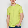 T-shirt homme vert citron à manches courtes et col rond avec logo sur le devant