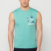 Sleeveless T-shirt, take a run with the sun back print, mint for men | Casual Clothing