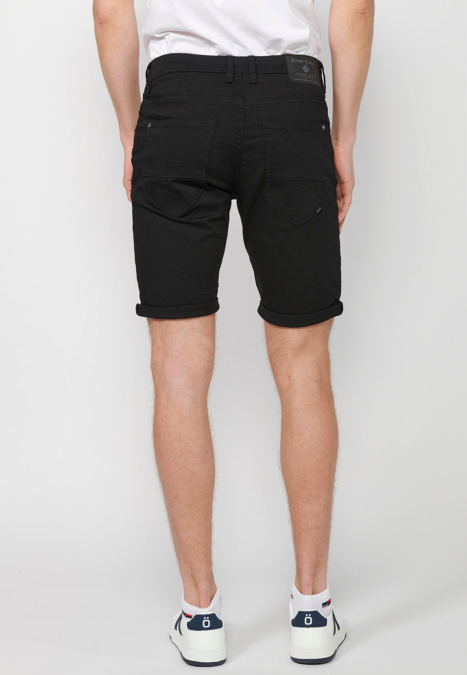 Bermuda vaquera acabado vuelta hombre negro - Koroshi 2411PS01