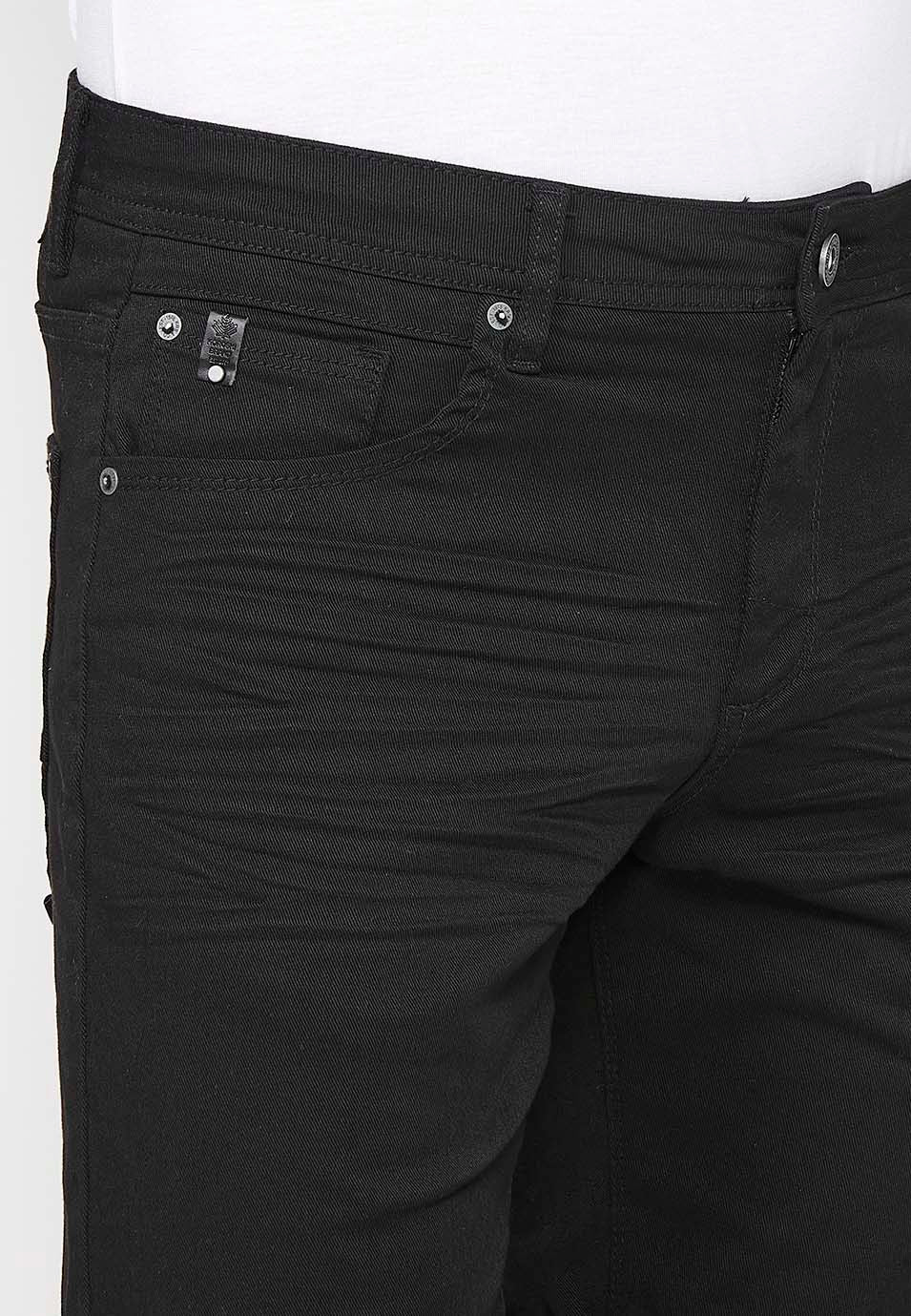 Bermuda vaquera acabado vuelta hombre negro - Koroshi 2411PS01