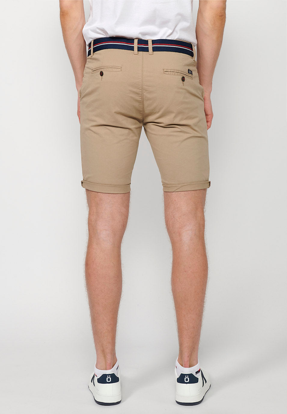 Bermuda chino cinturon hombre beige - Koroshi 2411PS07