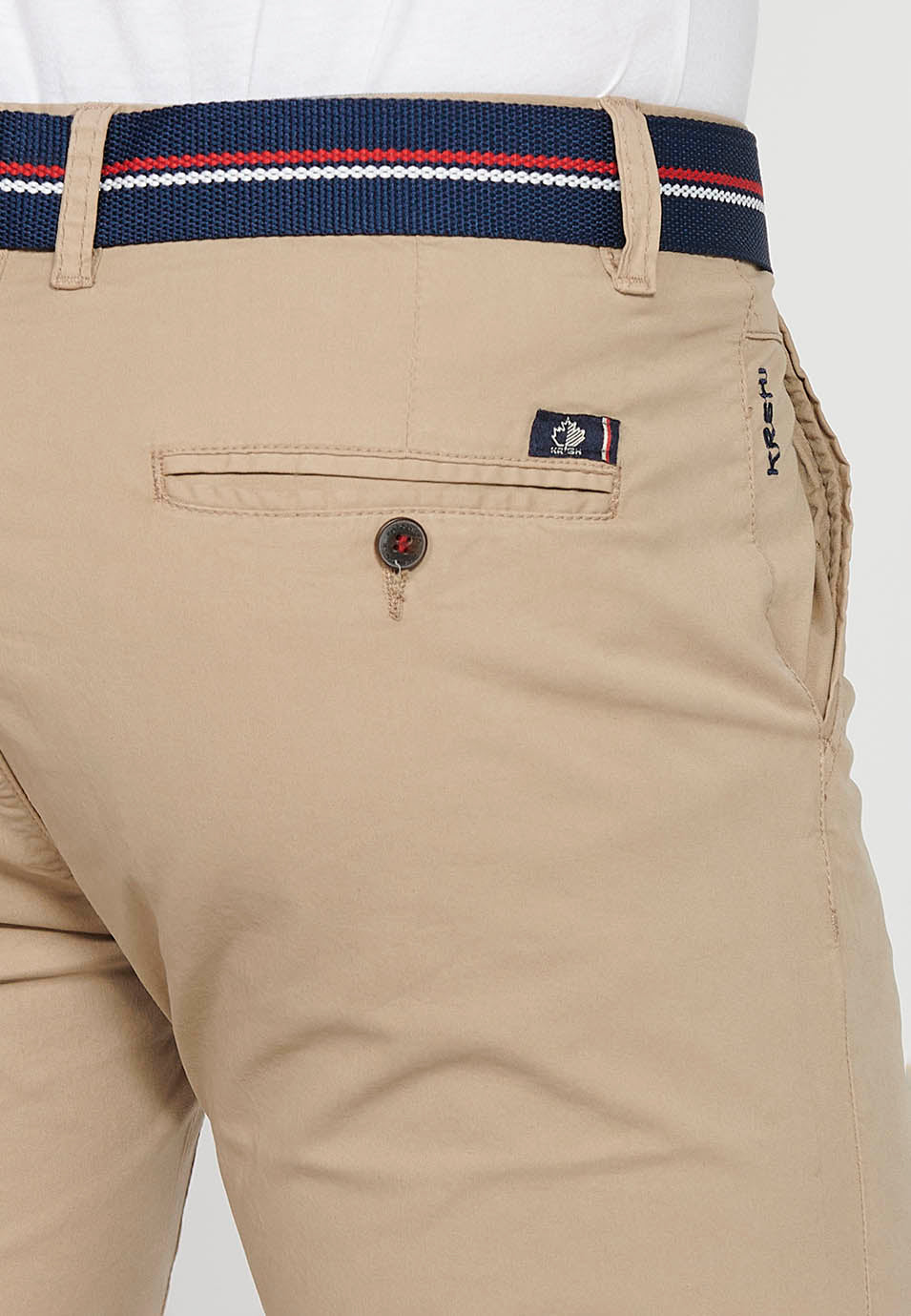 Bermuda chino cinturon hombre beige - Koroshi 2411PS07