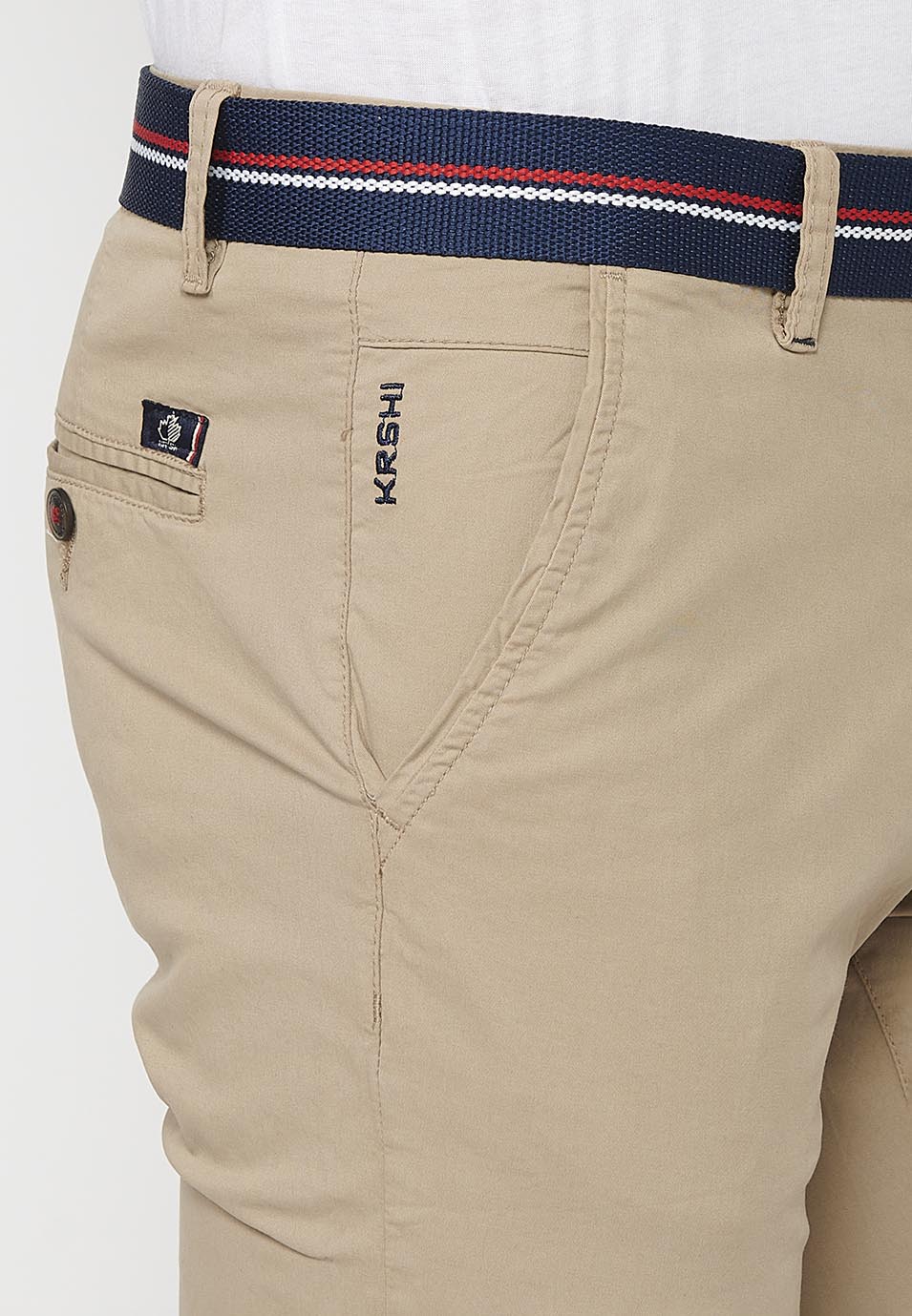 Bermuda chino cinturon hombre beige - Koroshi 2411PS07