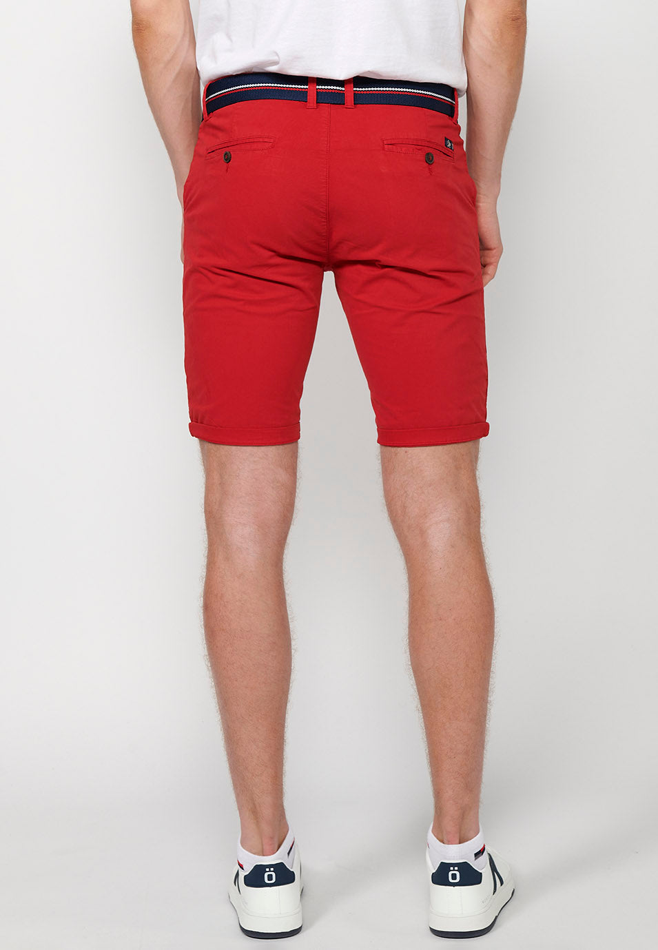Bermuda con cintura rossa da uomo - Koroshi 2411PS07