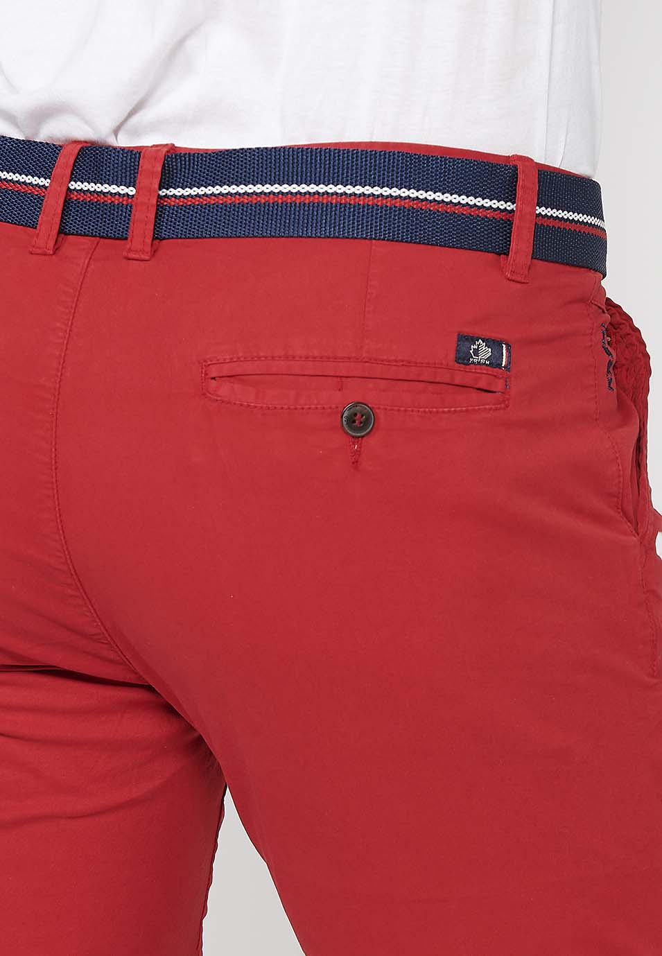 Bermuda con cintura rossa da uomo - Koroshi 2411PS07
