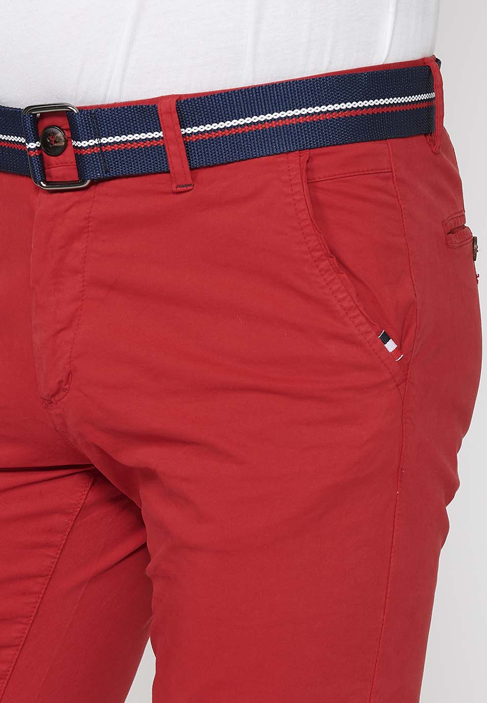 Bermuda con cintura rossa da uomo - Koroshi 2411PS07