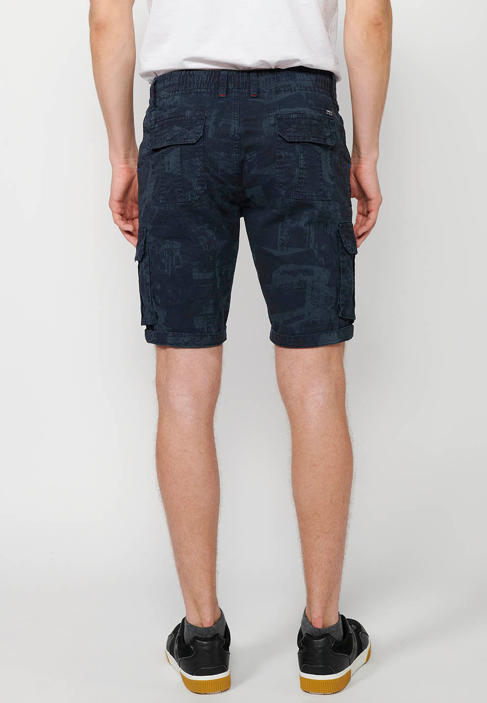 Short cargo homme taille cordon bleu - Koroshi 2411PS12