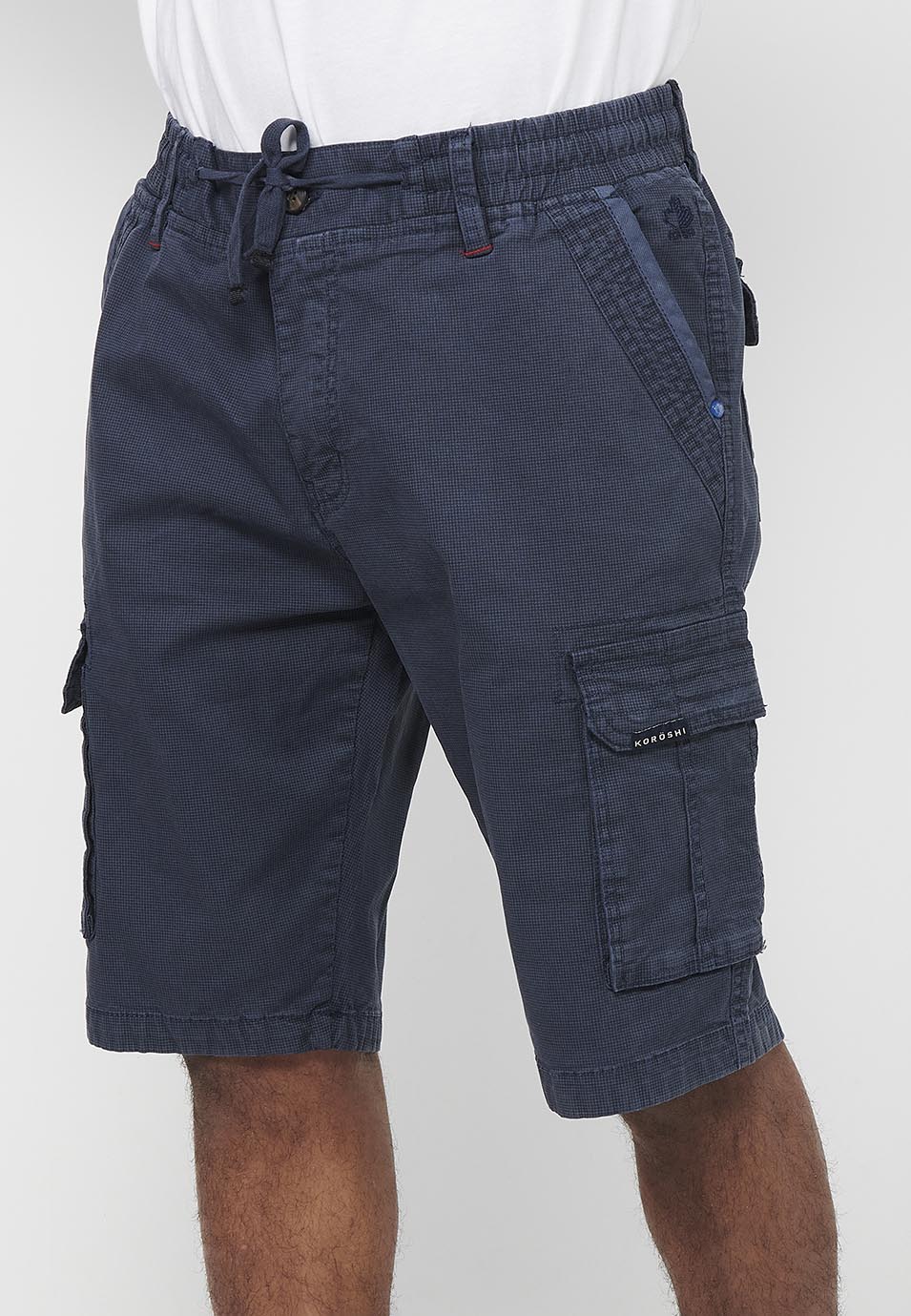 Bermuda cargo cintura cordón hombre navy - Koroshi 2411PS12