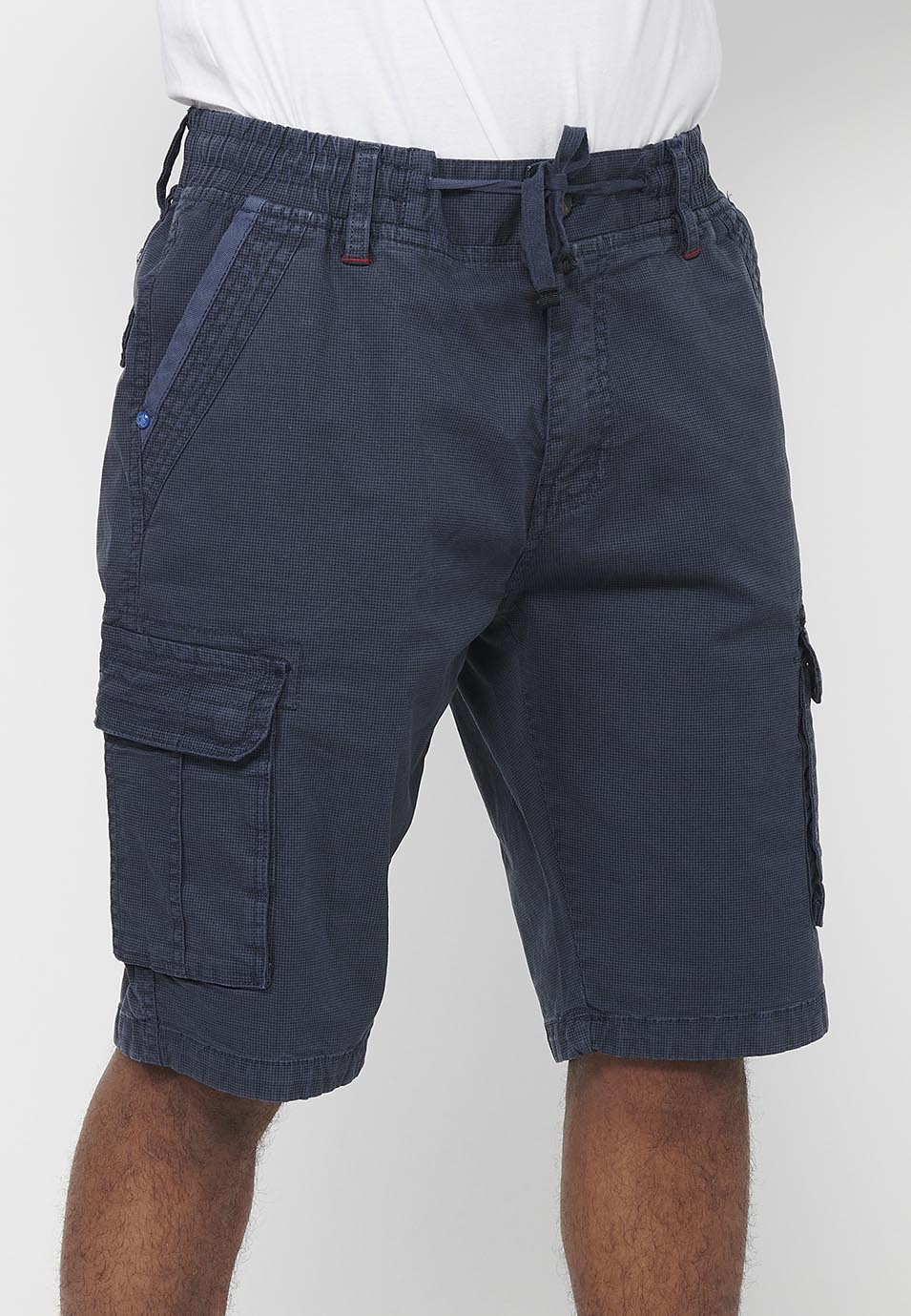 Bermuda cargo cintura cordón hombre navy - Koroshi 2411PS12