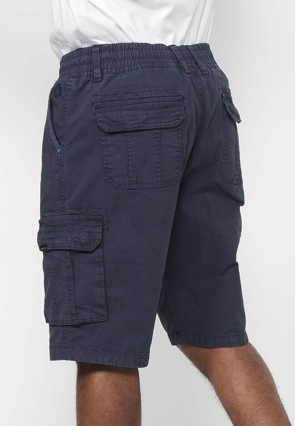 Bermuda cargo cintura cordón hombre navy - Koroshi 2411PS12