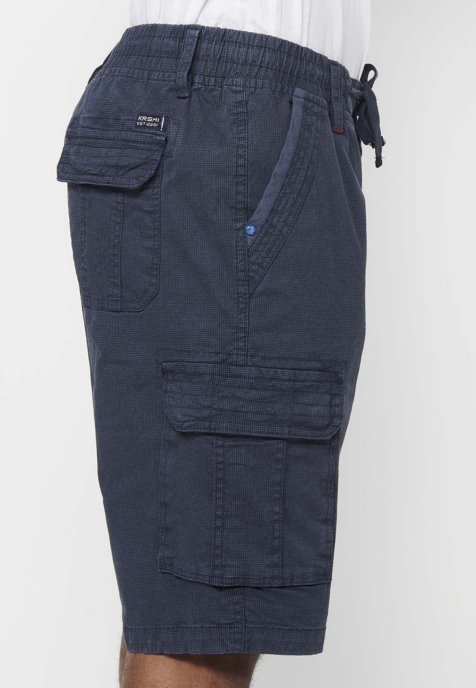 Bermuda cargo cintura cordón hombre navy - Koroshi 2411PS12