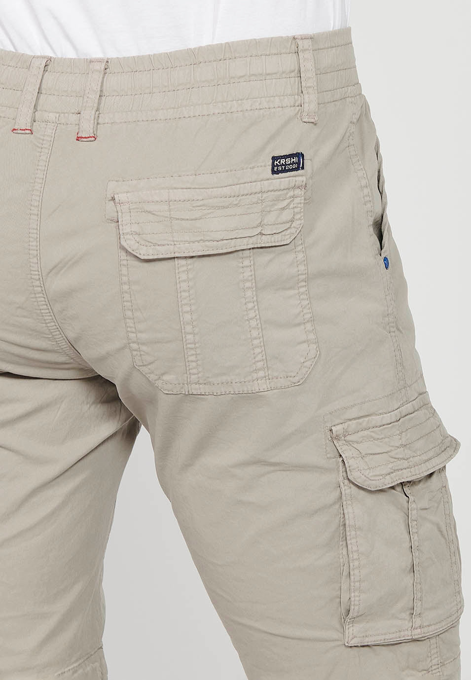 Bermuda cargo cintura cordón hombre piedra - Koroshi 2411PS12