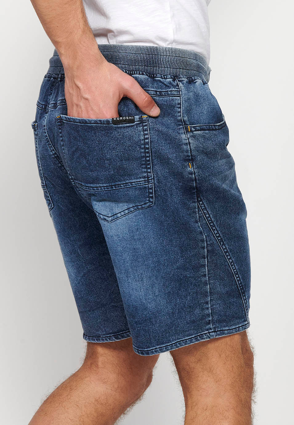 Short jogger denim hombre azul oscuro - Koroshi 2411PS88