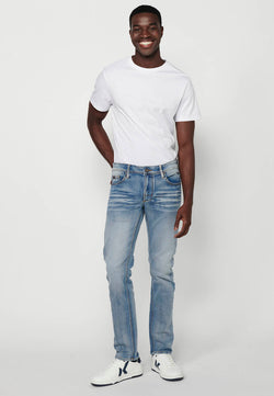 Light blue slim men's denim jeans - Koroshi 2411PT11
