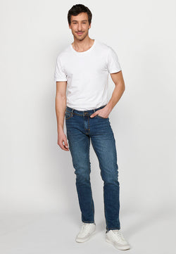 Herren-Jeans in normaler Passform, mittelblau – Koroshi 2411PT29