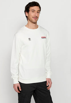 White men's crew neck sweatshirt - Koroshi 2411SU12