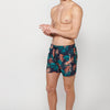 Printed swim shorts with adjustable drawstring waist and back pocket and one inside pocket for men | casual clothing