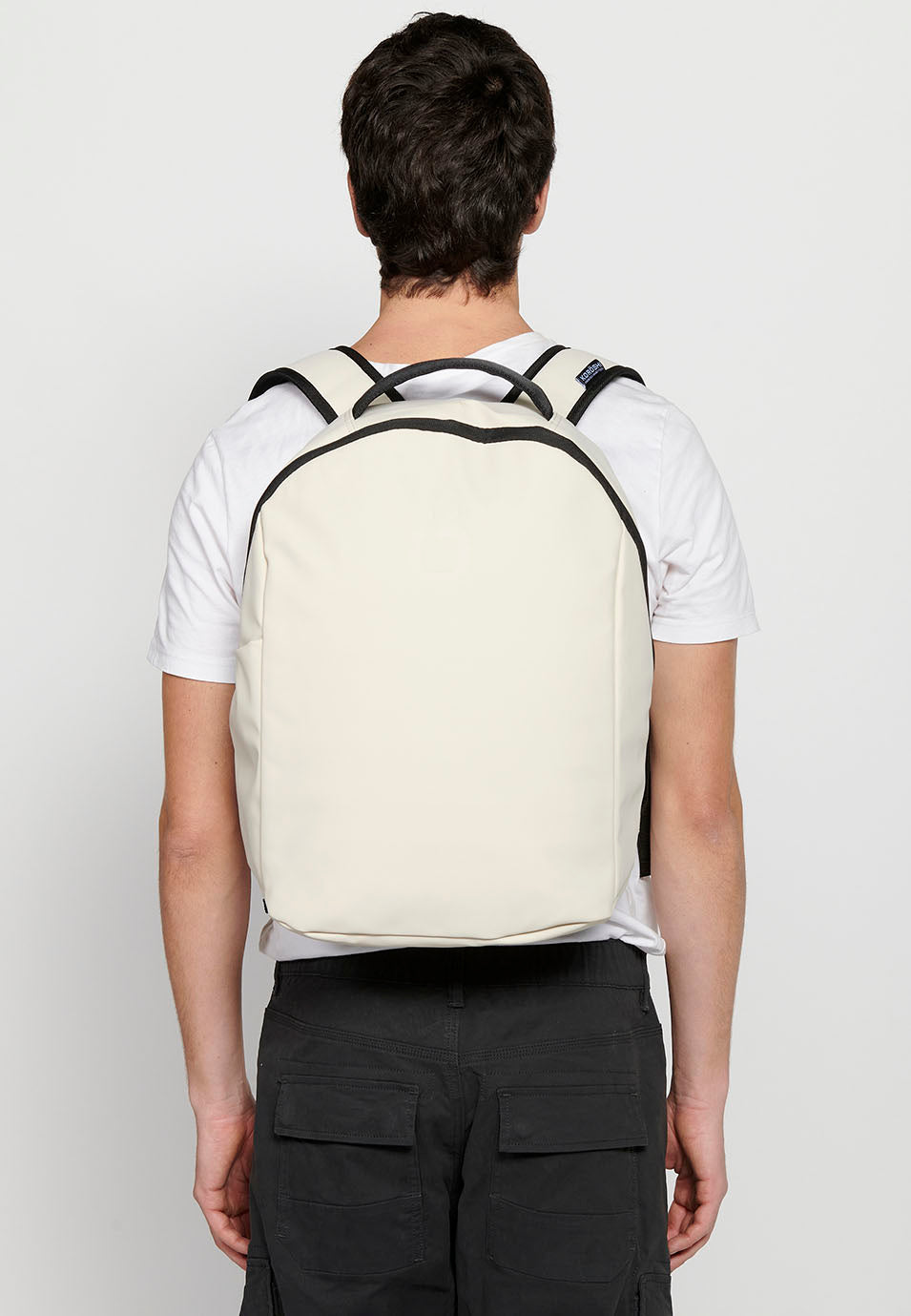 Mochila portatil resistente al agua hombre crudo detalle logo - Koroshi 2411ZA01