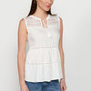Sleeveless blouse. round neckline with opening, for women | Current Fashion