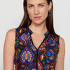 Brusa sense mànigues, escot en V, estampat floral multicolor per a dona | moda actual