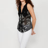 Sleeveless blouse with shirt neckline and multicolored floral print for women | Current Fashion