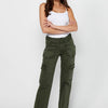 Women's Straight-Cut Long Trousers with Zipper and Button Front Closure with Patch Pockets | Current Fashion
