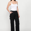 Long cotton cargo pants with pockets, for women | Current Fashion