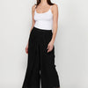Lightweight long pants, rubberized waist, pleated fabric for women | Current Fashion