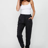 Long jogger pants with curled finish and rubberized waist with four pockets, two at the back with flap for women | Current Fashion