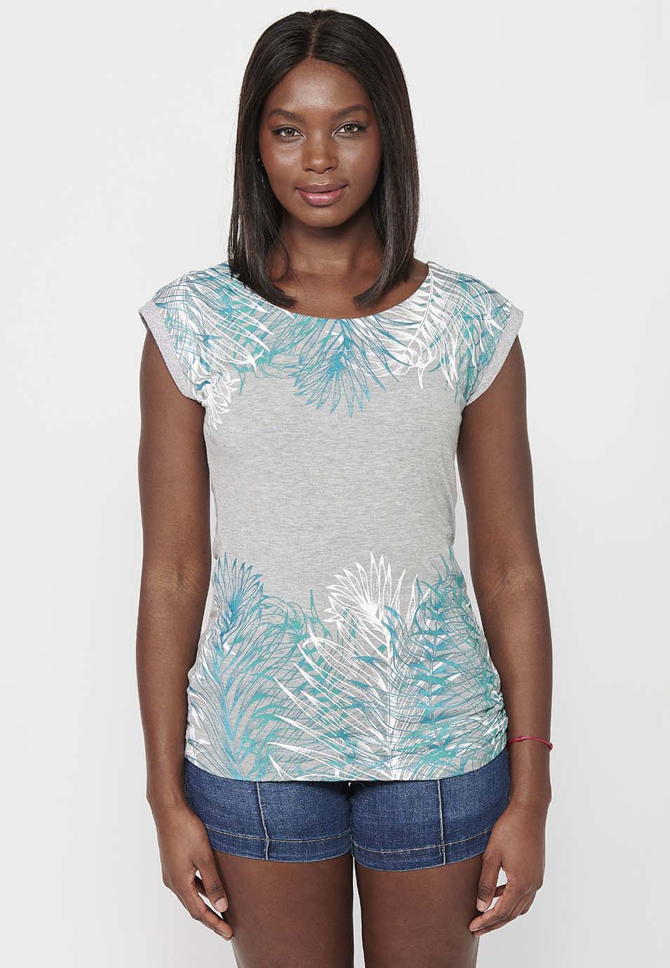T-shirt à manches courtes et col bateau pour femme avec cordon de serrage réglable sur le côté et sur le devant | mode actuelle