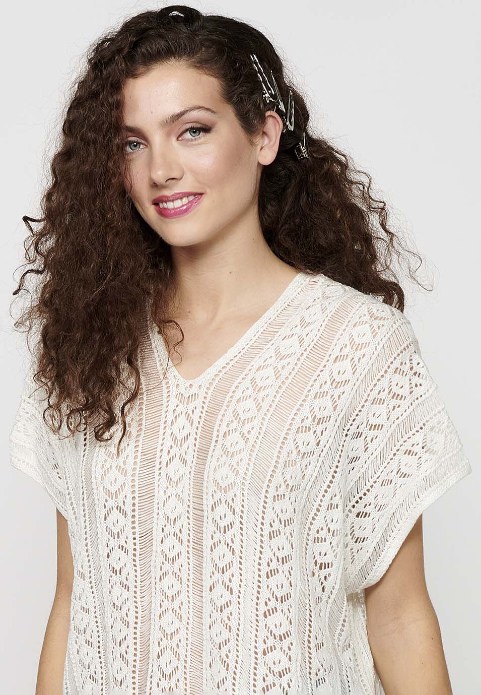 Jersey punto tricot holgado mujer crudo - Koroshi 2412TR19