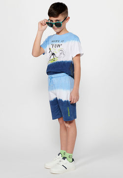 Blaue Batik-Shorts für Jungen – Koroshi 2414PS01