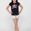 Short-sleeved top and round neck t-shirt with front print for girl | Style and Comfort