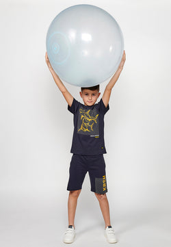 Set BOYS navy blue t-shirt and shorts - Koroshi 2417SM02