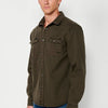 Olive Men's Button Front Long Sleeve Overshirt