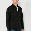 Men's Button Front Zipper Long Sleeve Shirt