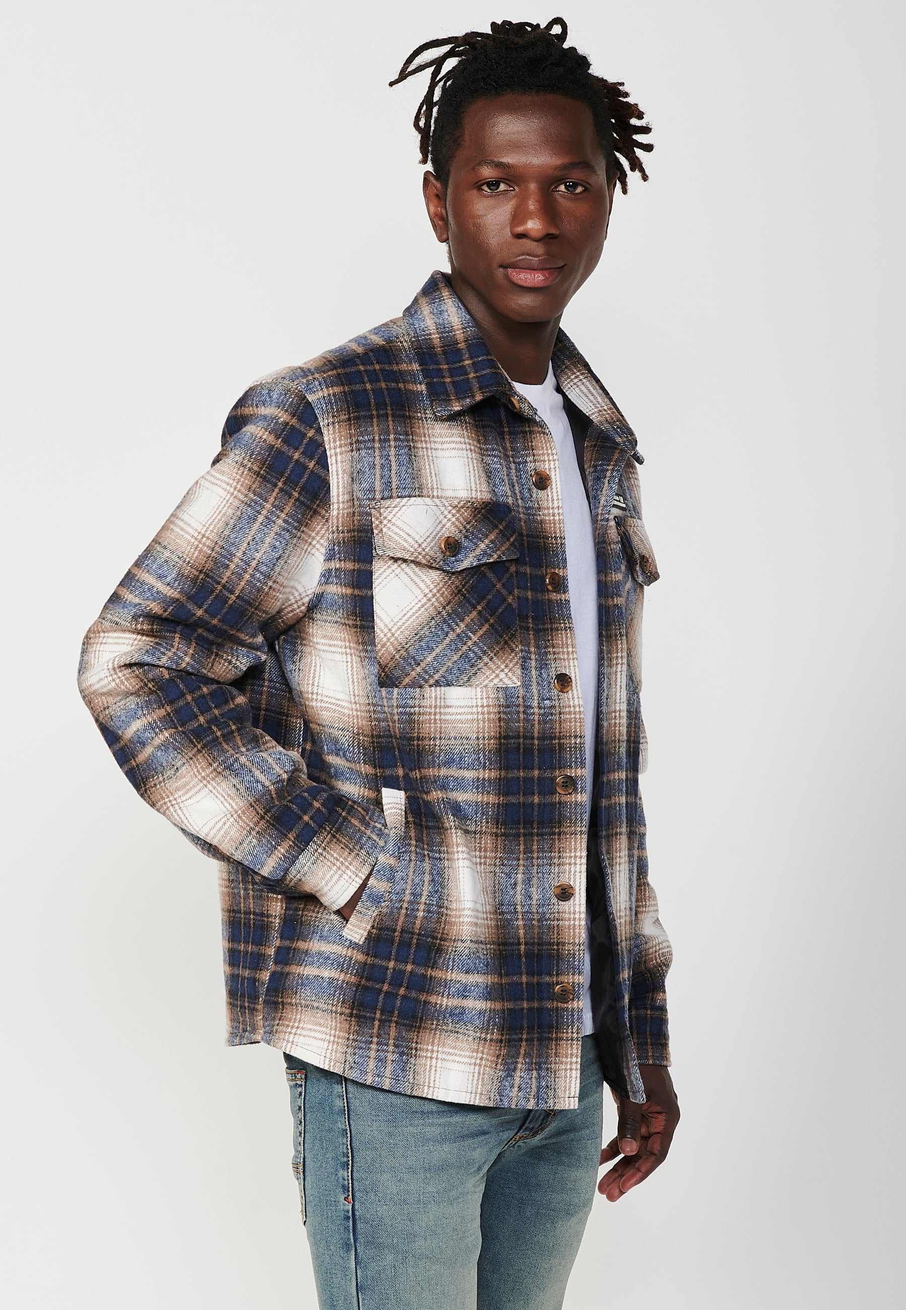 Sobrecamisa de manga larga de Poliéster con Cierre delantero con botones para Hombre