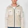 Men's Long Sleeve Sweatshirt Jacket with Front Pockets and Lapels