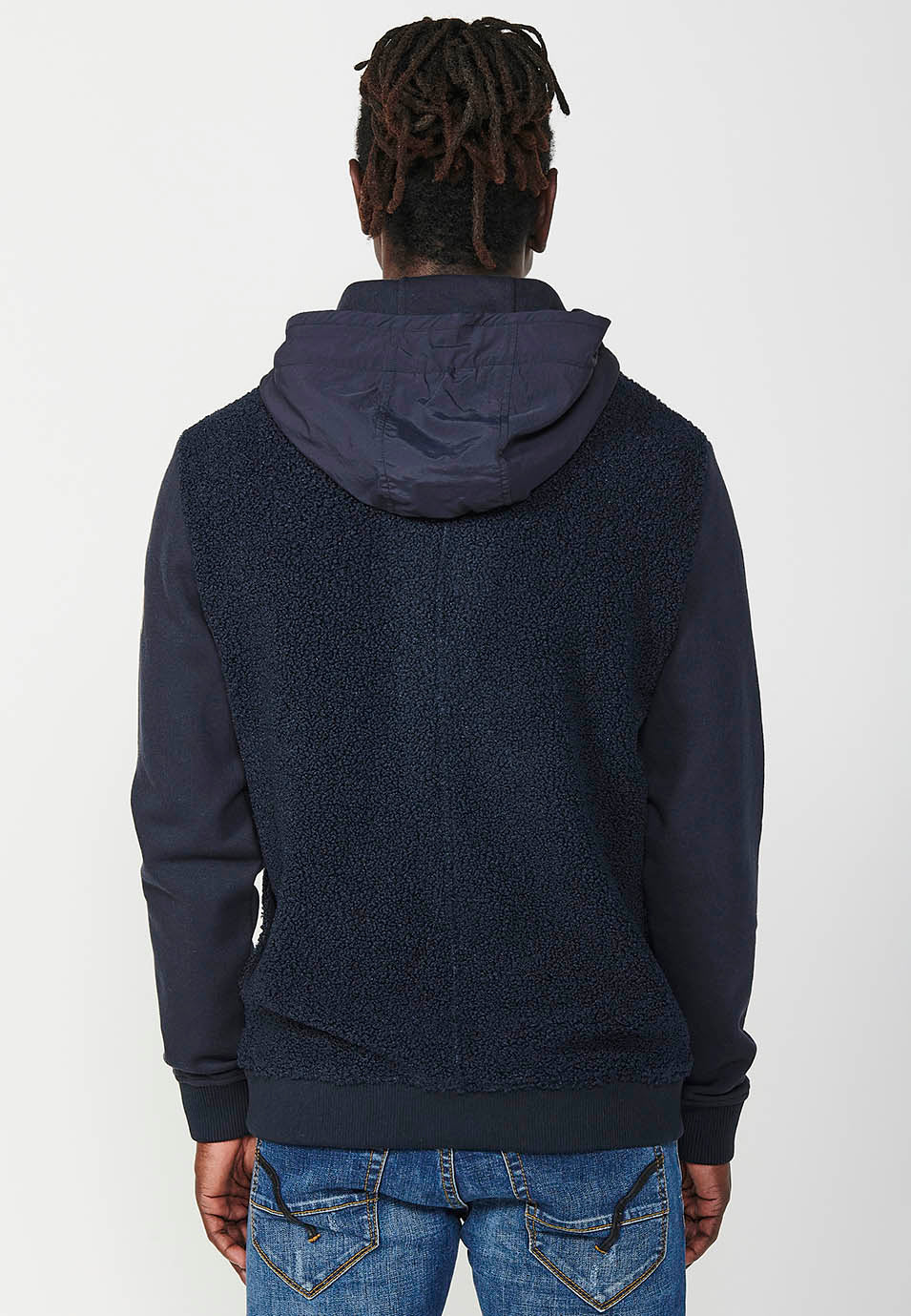 Veste sweat-shirt homme à manches longues avec poches avant et revers