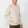 Sudadera de manga larga y cuello redondo con dos bolsillos laterales para hombre de color crudo
