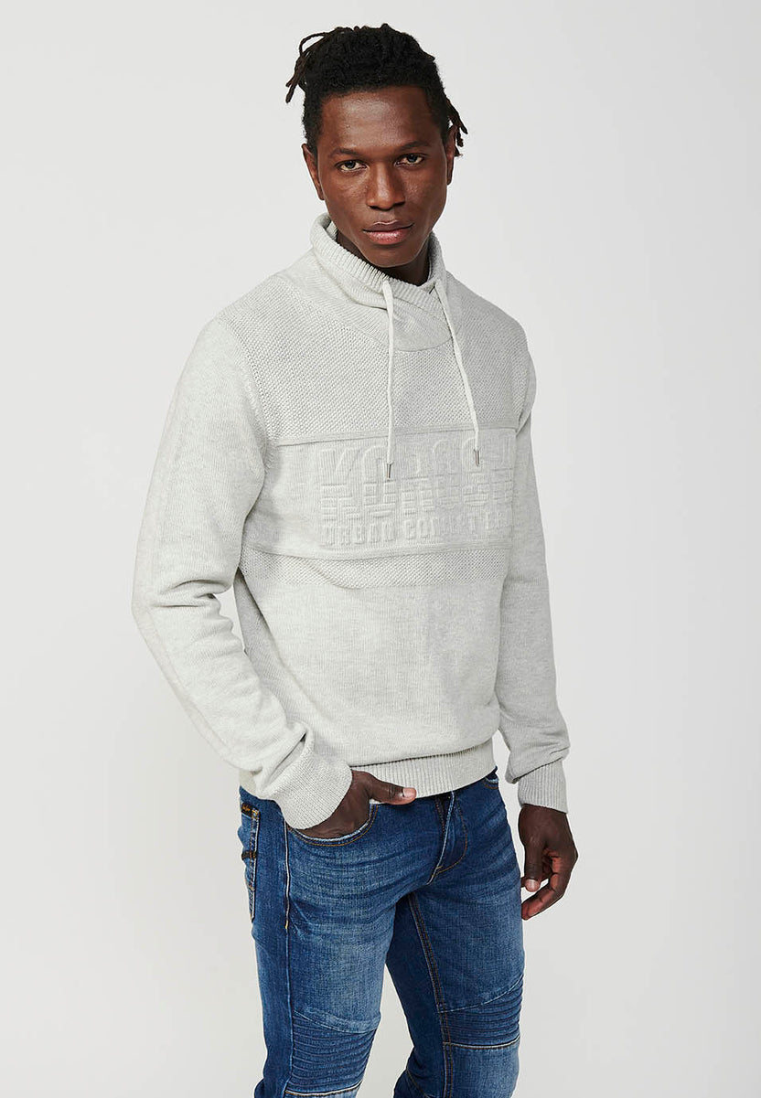 Herren-Sweatshirt mit langen Ärmeln und verstellbarem Rollkragen