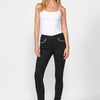 Slim fit five-pocket push-up pants with embroidered details by | cool touch