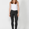 Straight Slim Fit five-pocket pants with texture print for Women