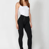 Roma knit push up leggings pants, with front zipper detail for Women
