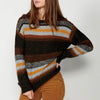 Jersey de manga larga y cuello redondo a rayas para mujer