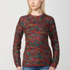 Jersey tricot jaspeado con cuello redondo para mujer