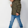 Chaqueta abrigo acolchado tipo plumífero con cremallera y capucha niño