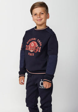 Sweat col rond imprimé marine garçon - Koroshi 2424SU03